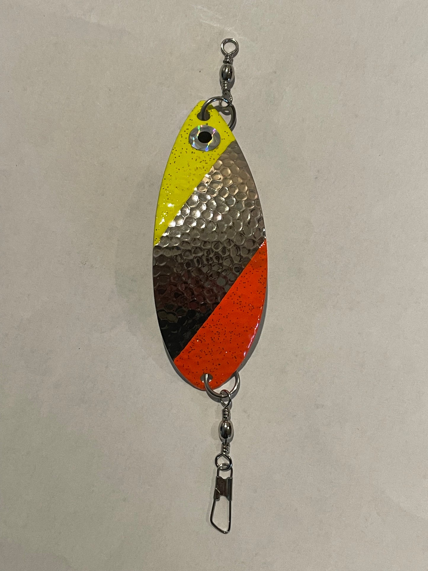 DinoMite Dodger Hammered Nickel Chartreuse Orange Tips