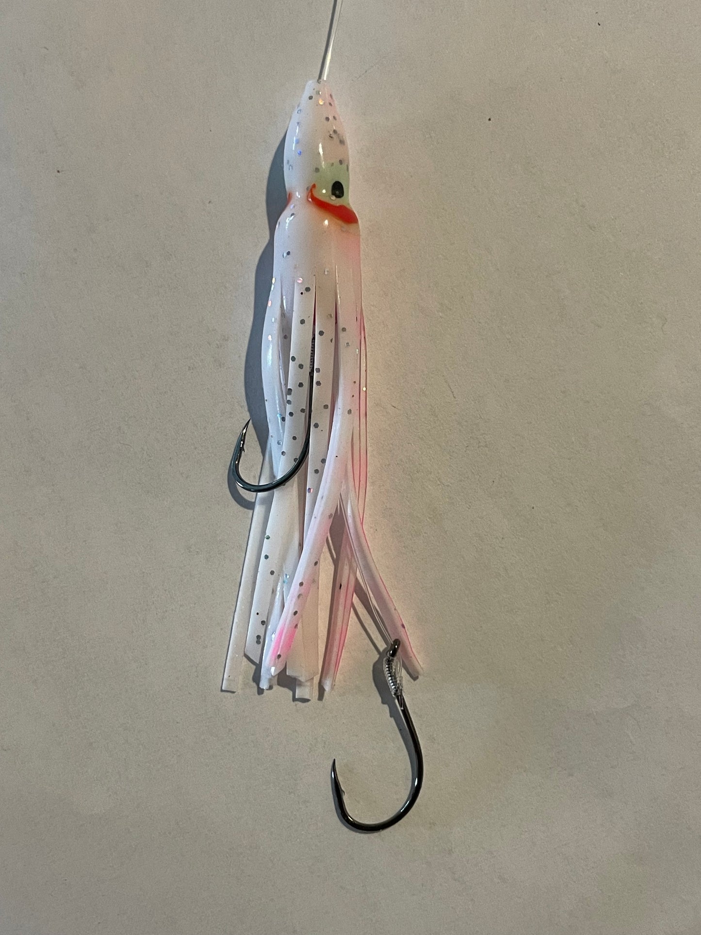 3” Hoochie Lure White with Pink