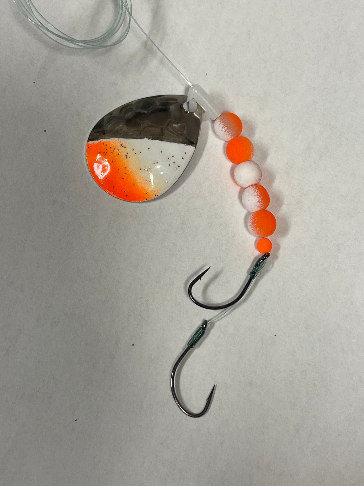 DinoMite 3.5c Spinner White Orange Fade Nickel