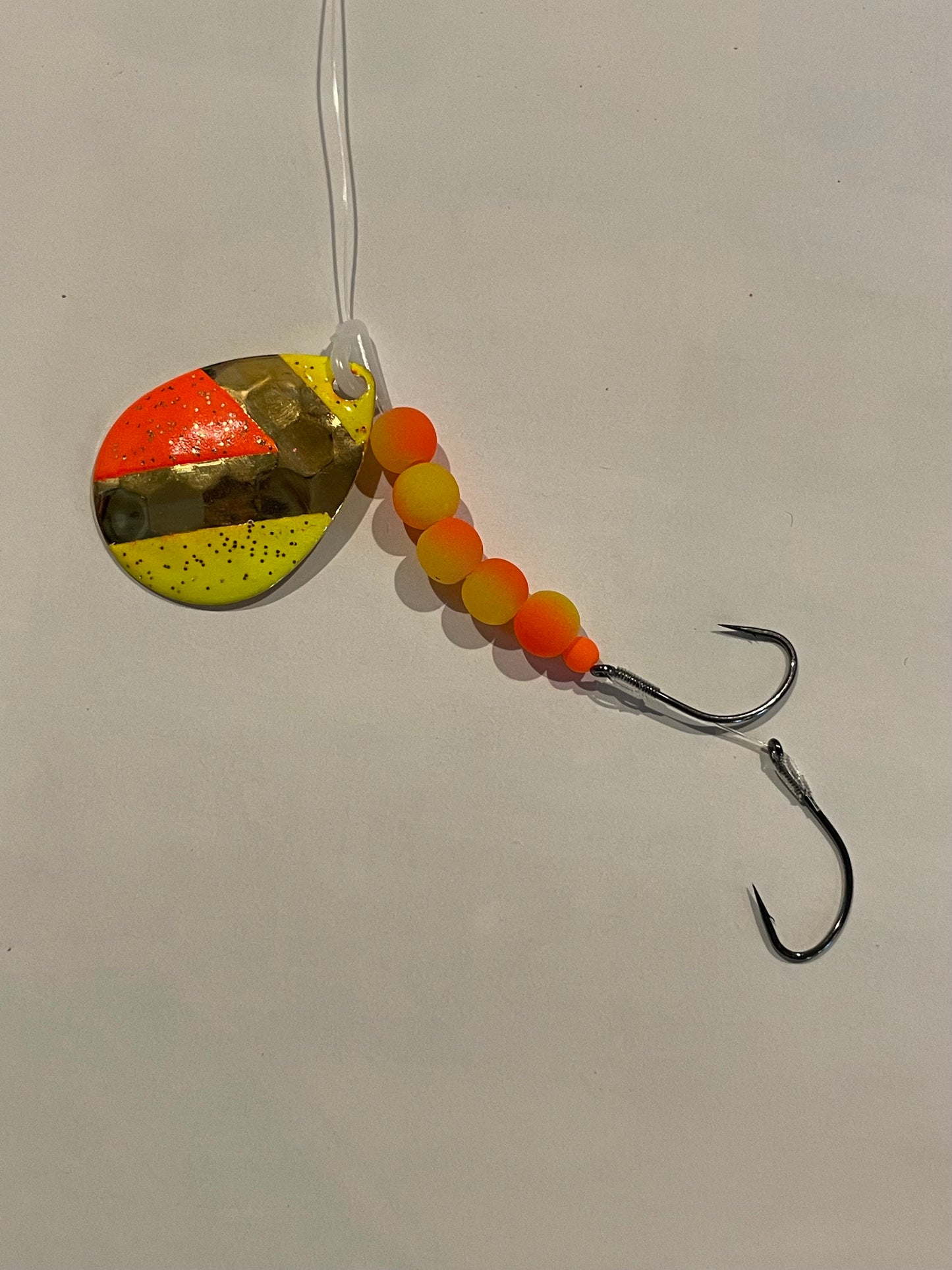 DinoMite 3.5c Spinner Lucky 7 Orange Chartreuse 24k Gold