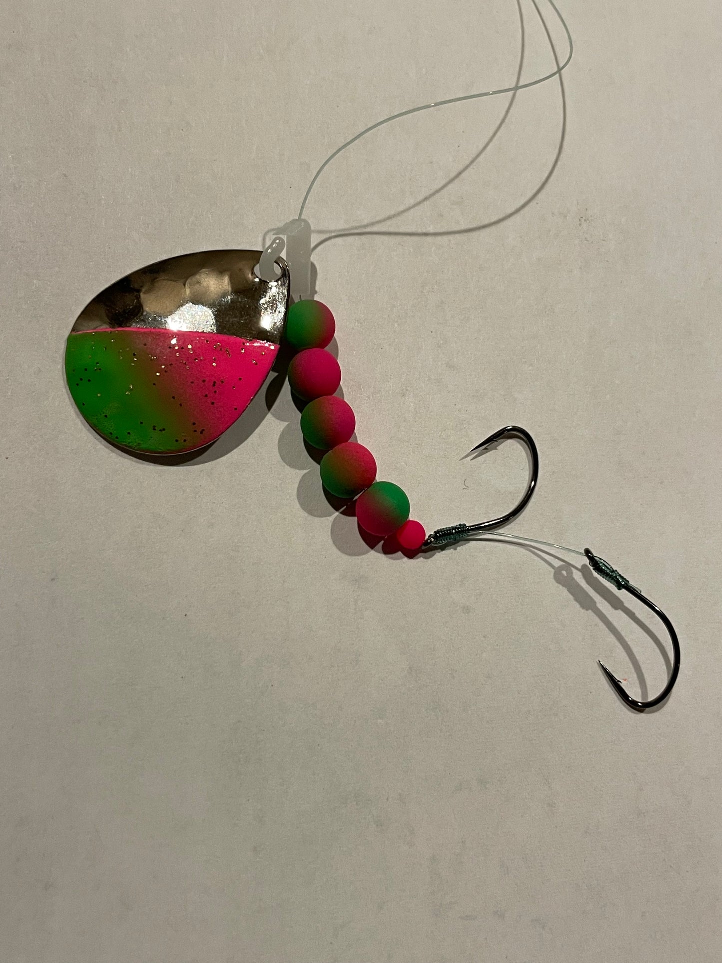 DinoMite 3.5c Spinner pink green fade Nickel