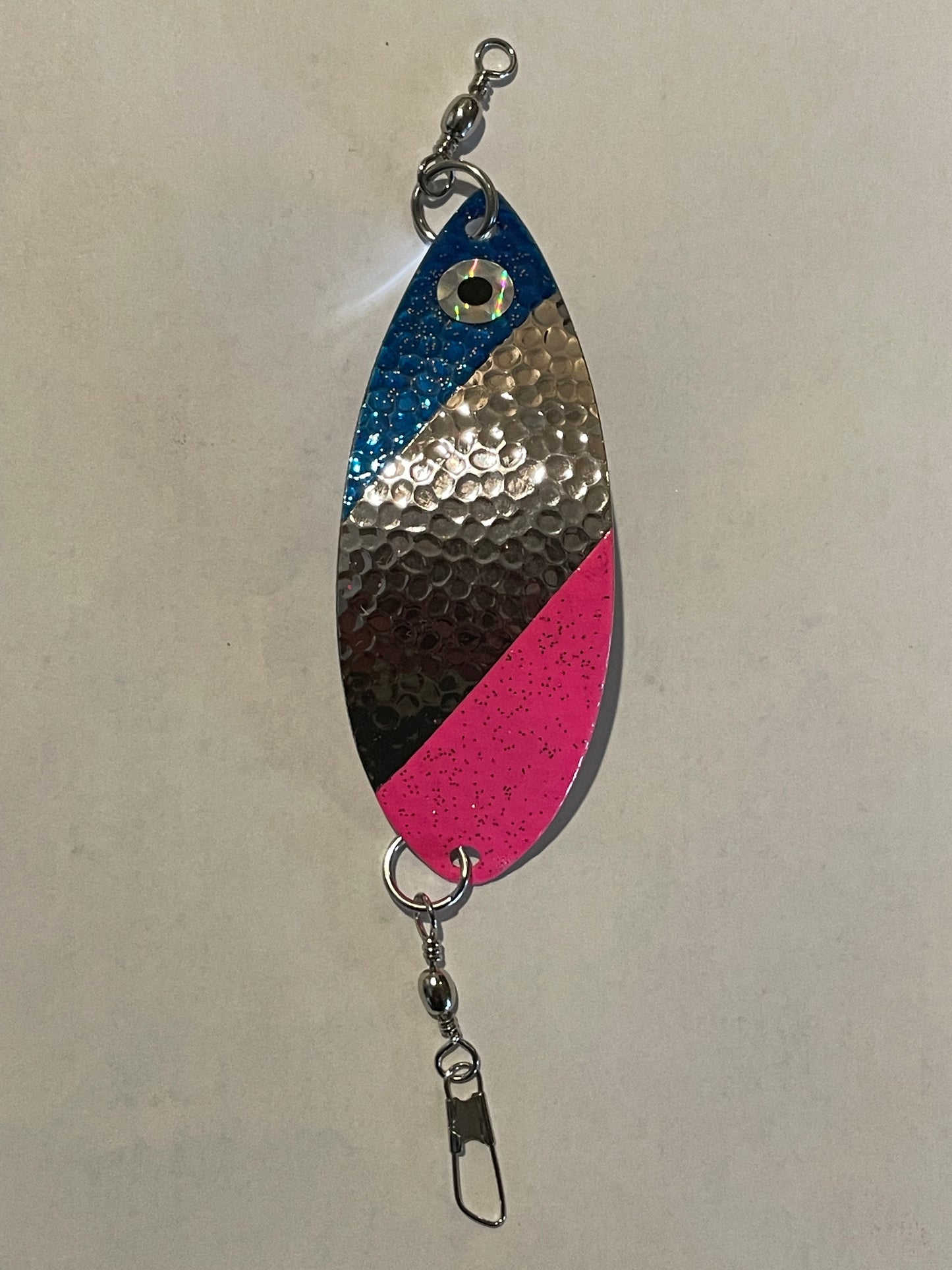 DinoMite Dodger Hammered Nickel Blue Pink Tips