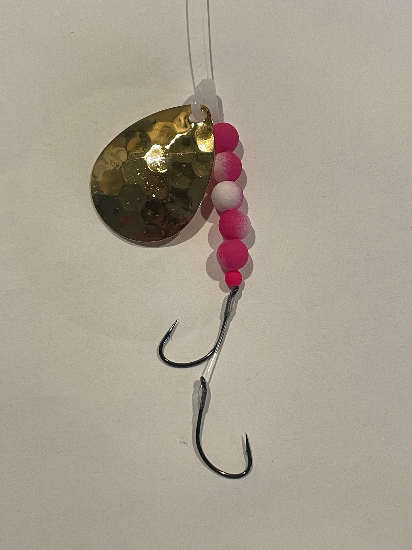 DinoMite 3.5c Spinner Clear UV 24k Gold Pink/White Beads