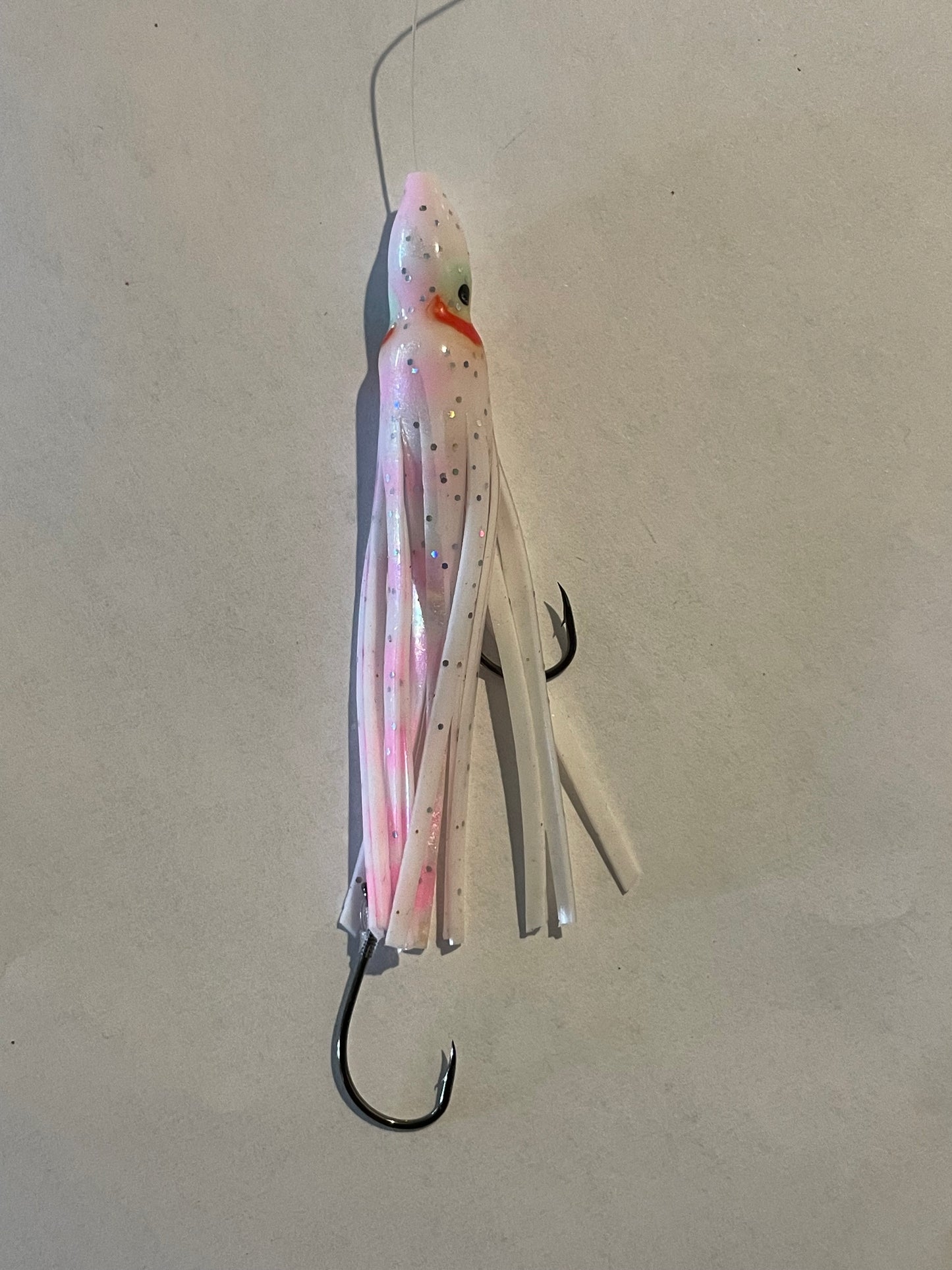 3” Hoochie Lure White with Pink
