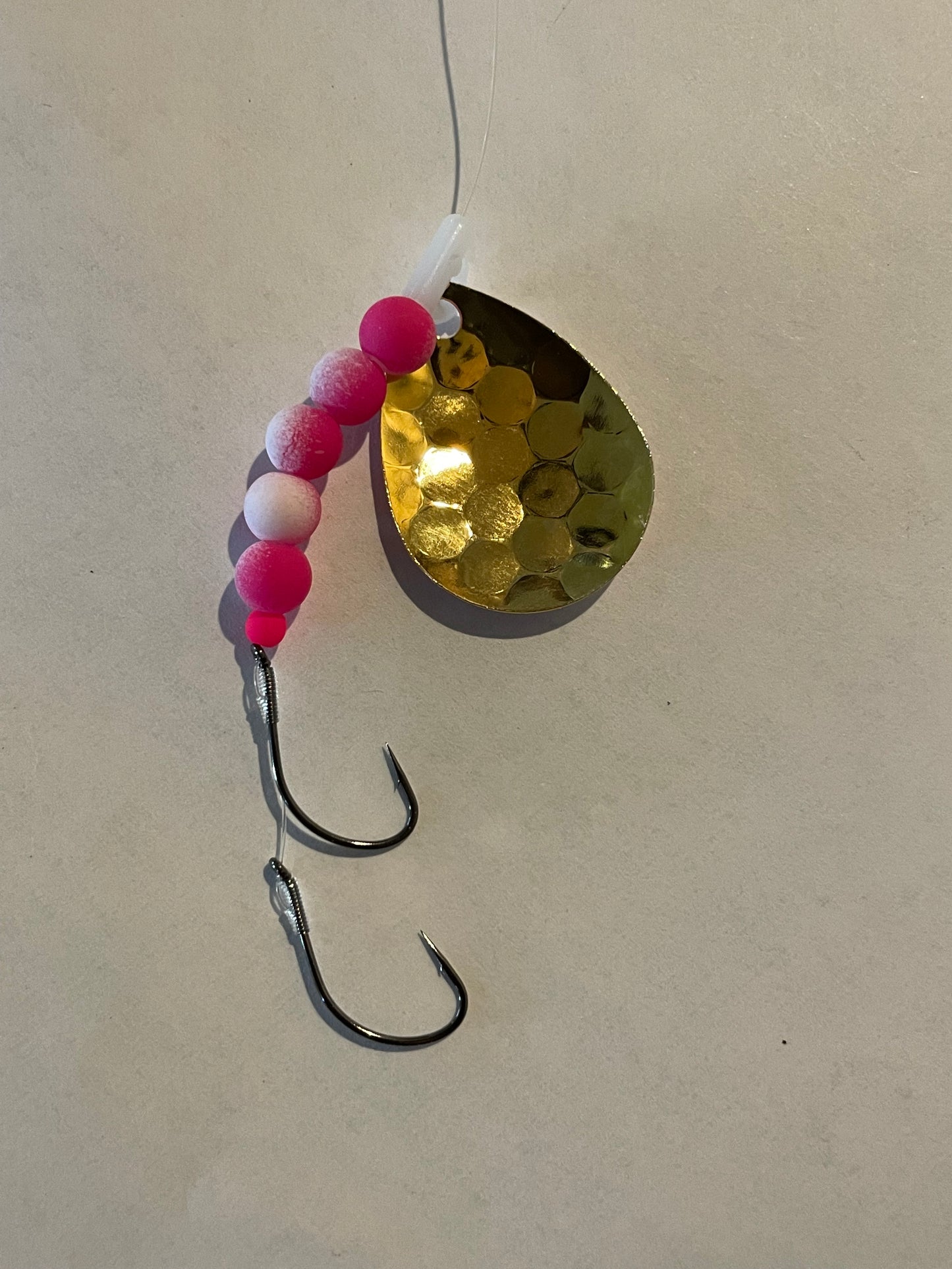 DinoMite 3.5c Spinner White Pink Dots 24k Gold