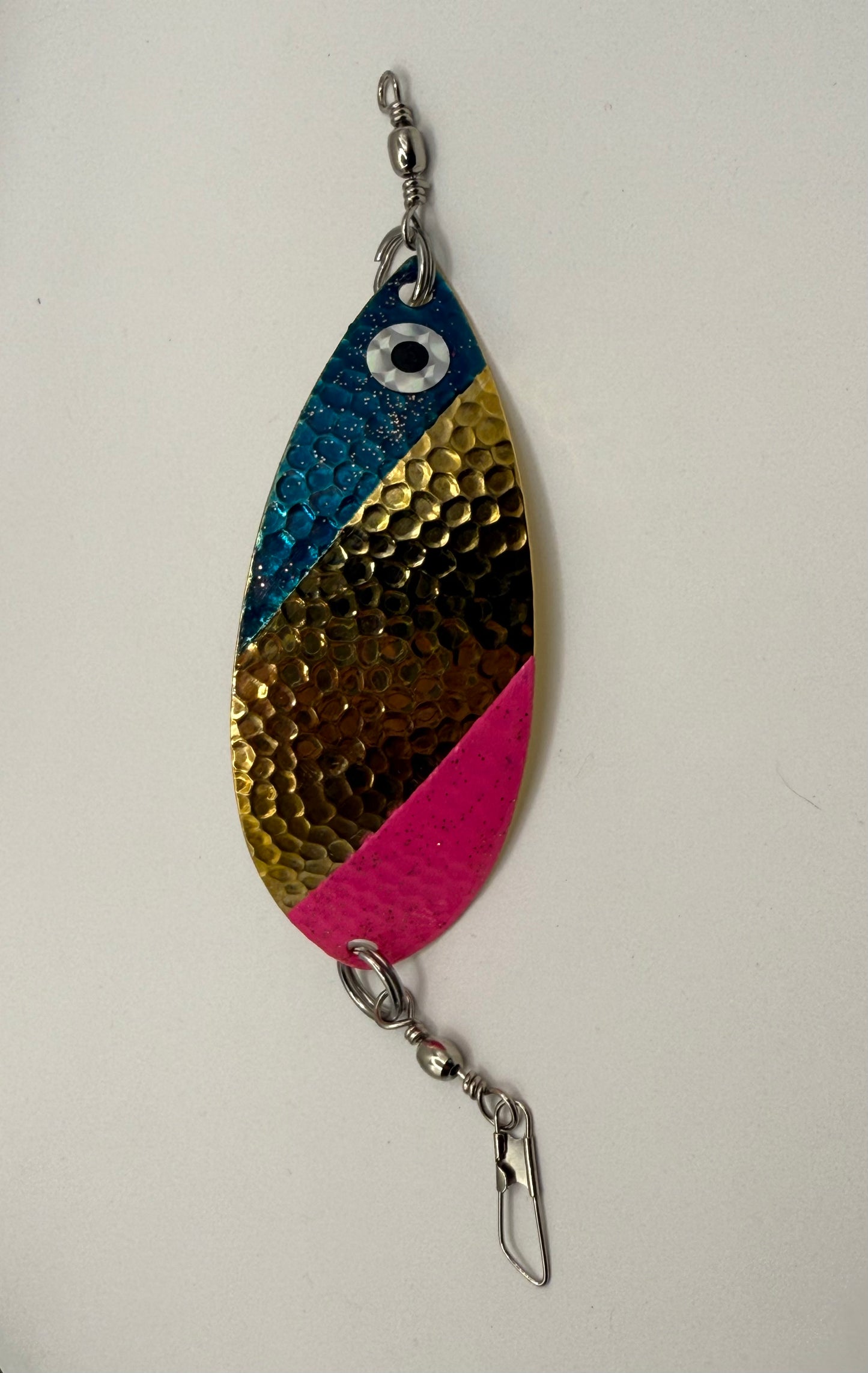 DinoMite Dodger Hammered Gold Blue Pink Tips