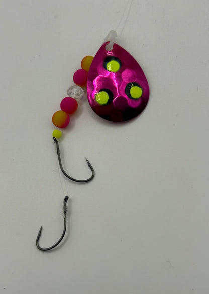 DinoMite 3.5c Spinner Candy Pink with Fluorescent dots