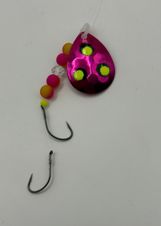 DinoMite 3.5c Spinner Candy Pink with Fluorescent dots