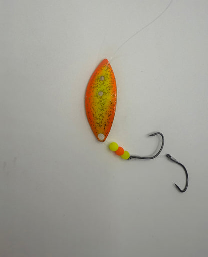 D Pex Lure Chartreuse Orange edges Gold