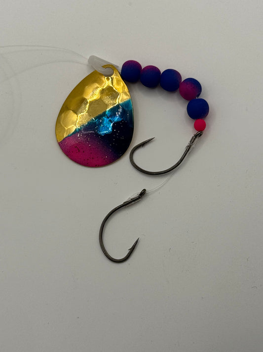 DinoMite 3.5c Spinner Blue Pink fade 24k Gold